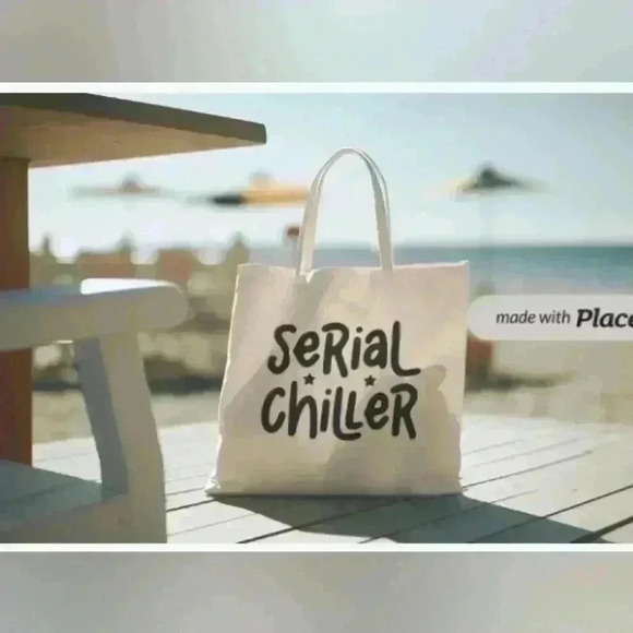 Serial chiller sarcastic funny quote tote recycled tote bag - Picture 3 of 3